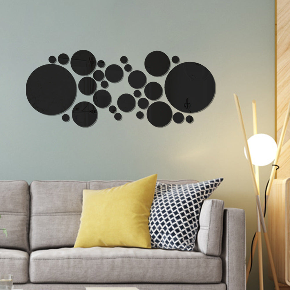 3D Acrylic Circle Mirror Wall Stickers – Big & Small Decorative Home Wall Art