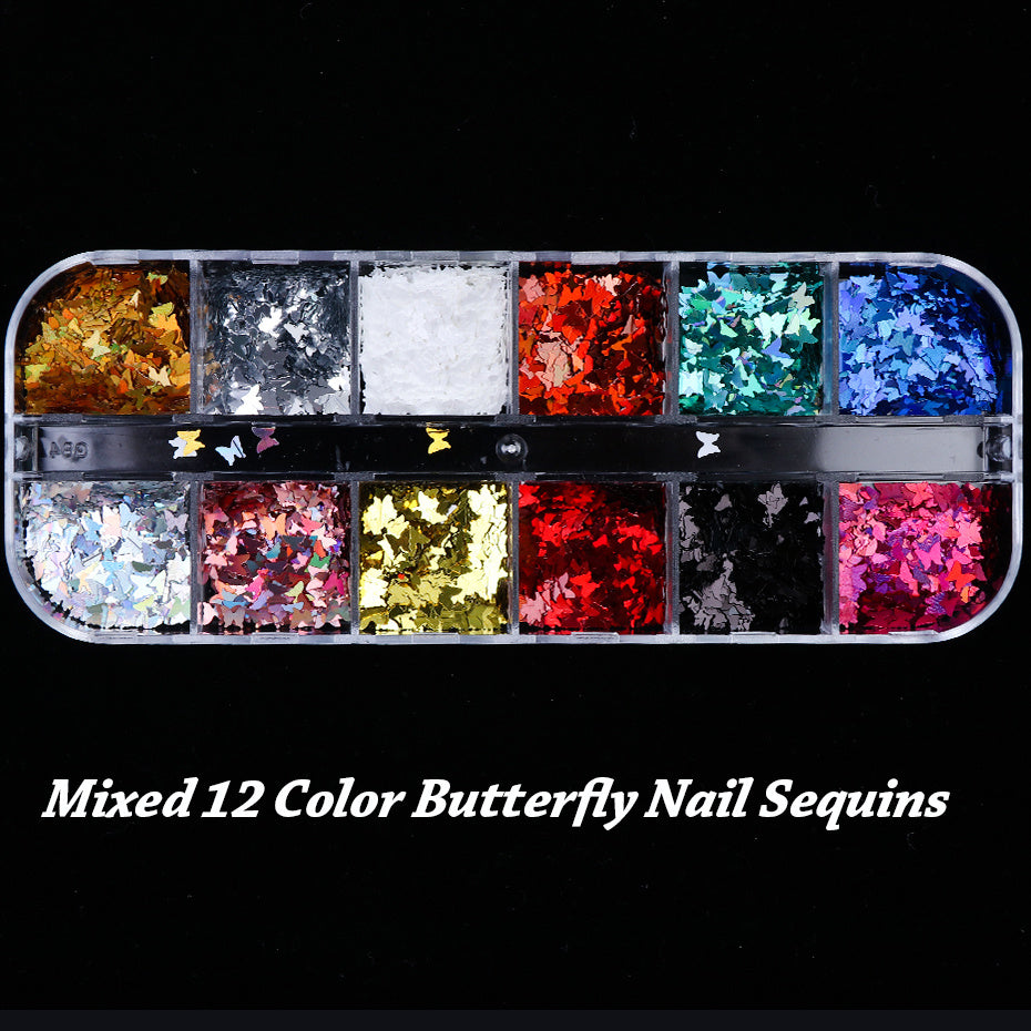 Symphony Butterfly Sequin Nail Decoration – Sparkling Nail Art Accessories