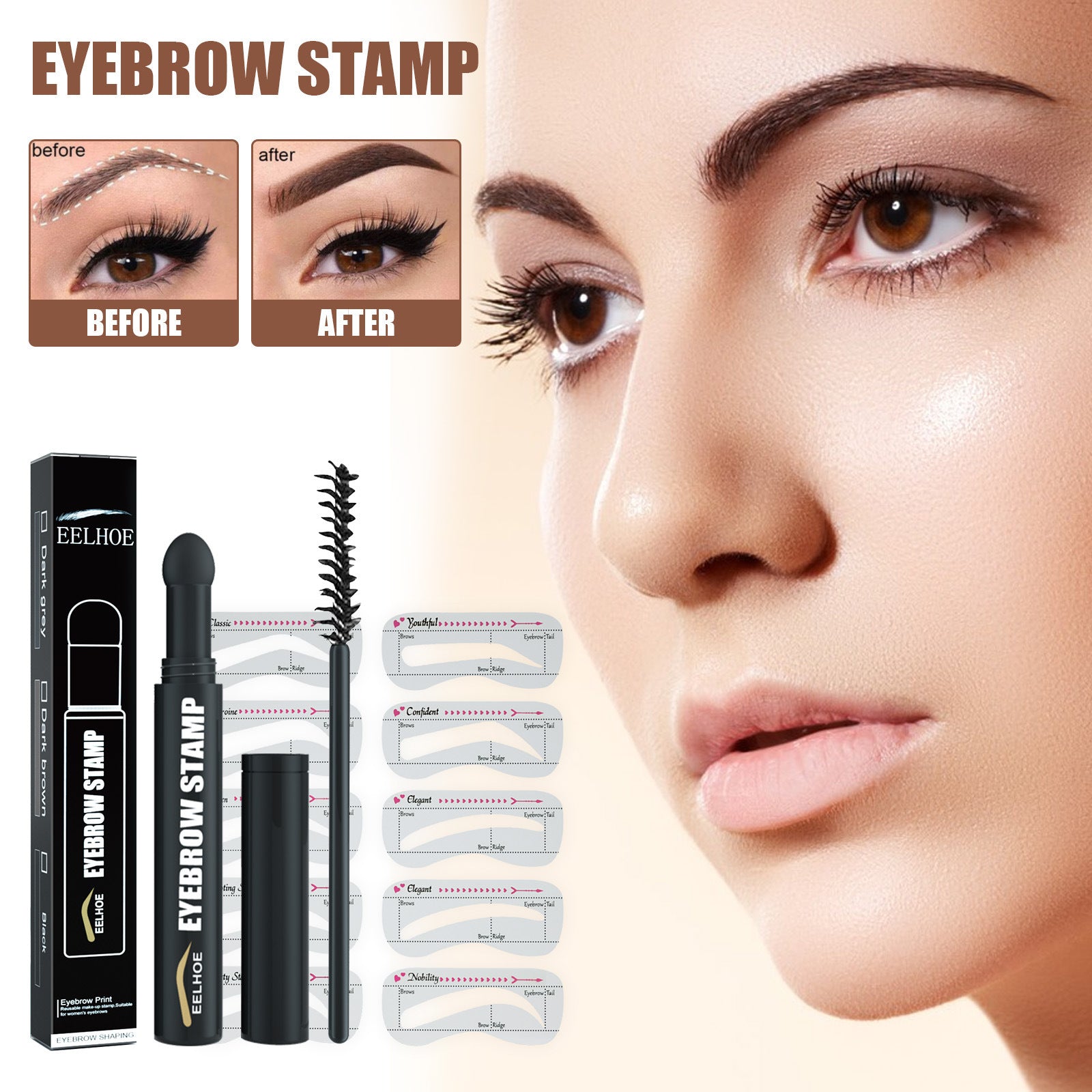 Eyebrow Stamp Pen – Quick & Easy Brow Printing Pen for Effortless, Natural-Looking Eyebrows (Lazy Girl Makeup Tool)
