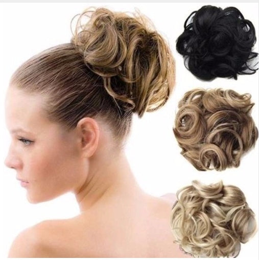 Fluffy Curly Hair Bun with Drawstring – Popular Hair Ball Hair Ring for Women (Europe, Japan, Korea)
