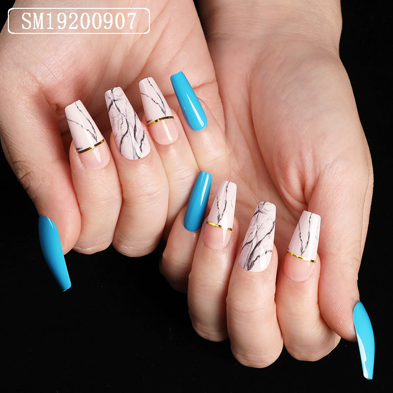 Ballet Coffin Fake Nails – Long Press-On Nail Set for Elegant DIY Manicure