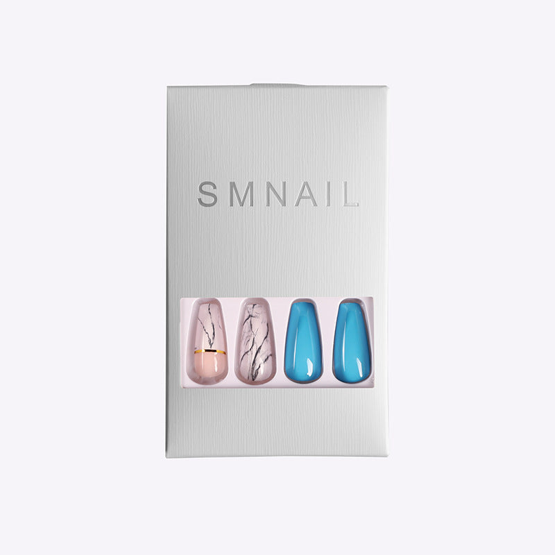 Ballet Coffin Fake Nails – Long Press-On Nail Set for Elegant DIY Manicure