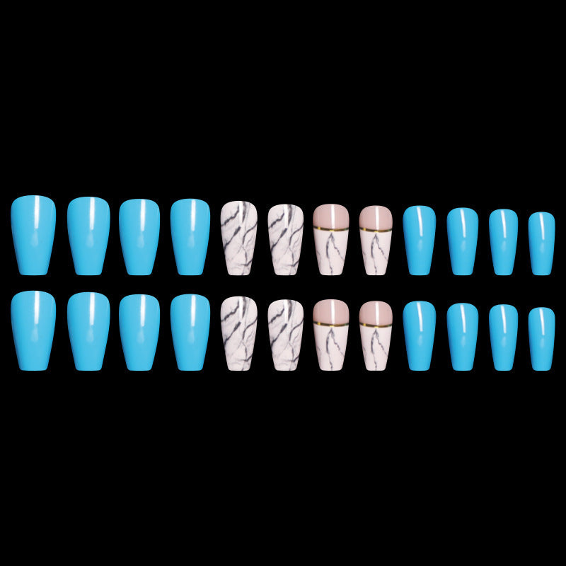 Ballet Coffin Fake Nails – Long Press-On Nail Set for Elegant DIY Manicure