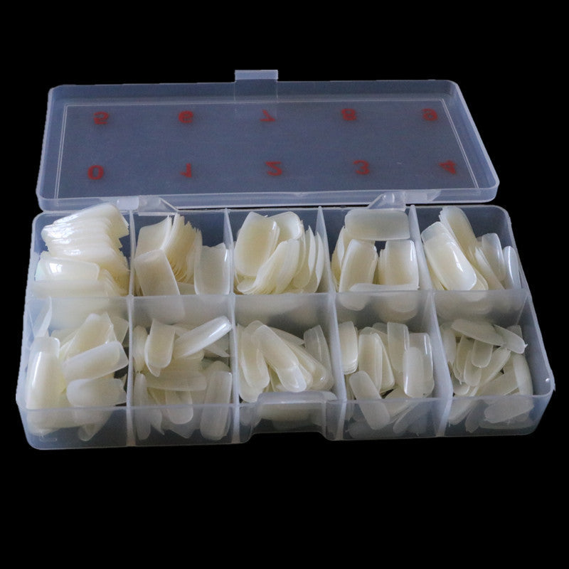 500pcs Transparent Fake Nail Set – Full & Half Paste French Natural Nail Art Tips
