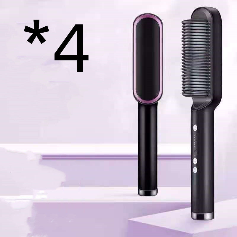 2-in-1 Hair Straightener & Curling Hot Comb – Negative Ion Electric Hair Brush for Smooth & Shiny Styling