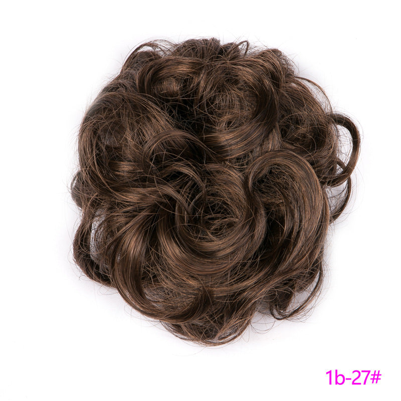 Fluffy Curly Hair Bun with Drawstring – Popular Hair Ball Hair Ring for Women (Europe, Japan, Korea)
