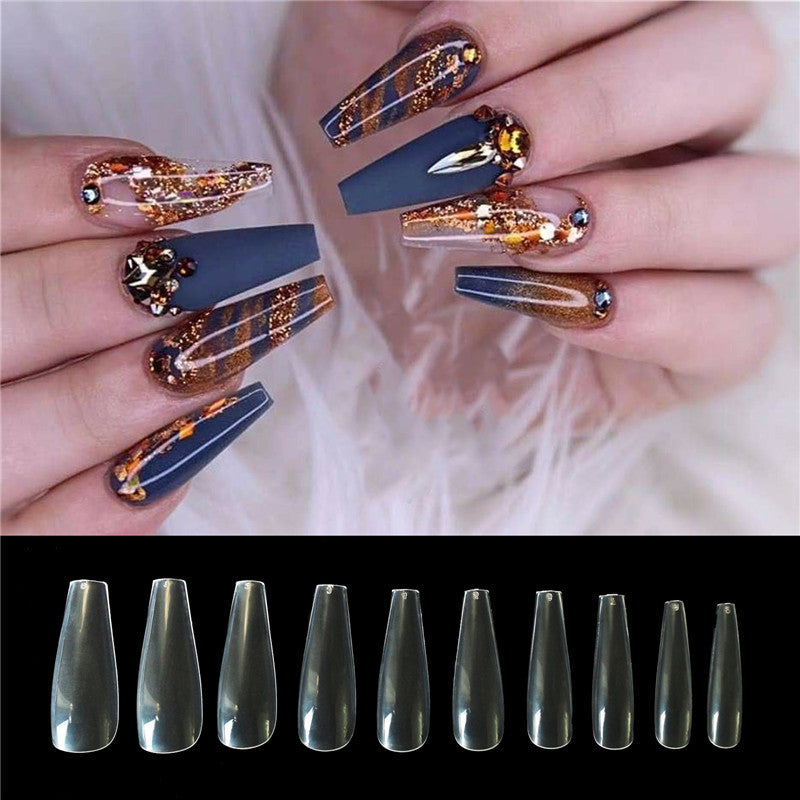 500pcs Transparent Natural Color Ballet Fake Nails – Full Cover Nail Tips for DIY Manicure
