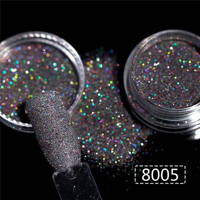 Holographic Nail Glitter – Sparkling Nail Art Powder for DIY Manicure