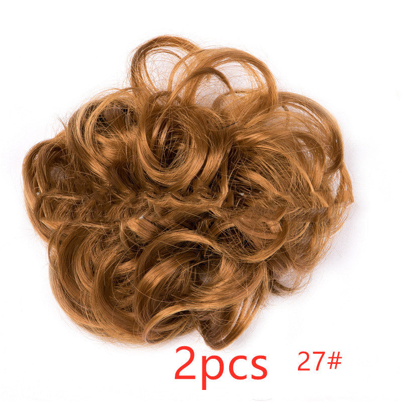 Fluffy Curly Hair Bun with Drawstring – Popular Hair Ball Hair Ring for Women (Europe, Japan, Korea)