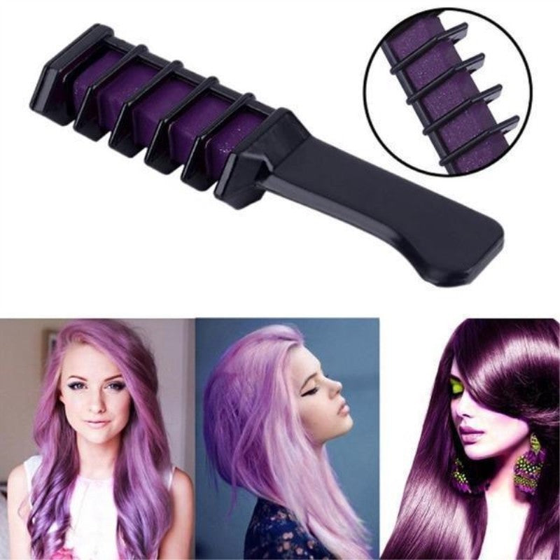 Temporary Hair Color Crayons – Mini Disposable Dye Chalk with Brush for Easy Styling