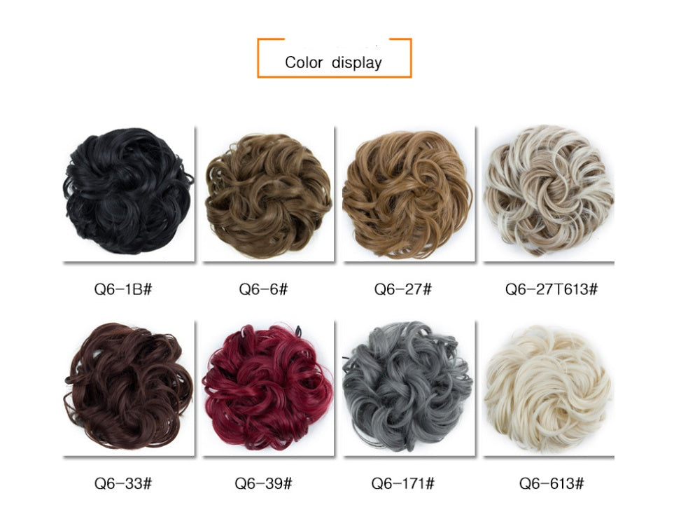 Fluffy Curly Hair Bun with Drawstring – Popular Hair Ball Hair Ring for Women (Europe, Japan, Korea)
