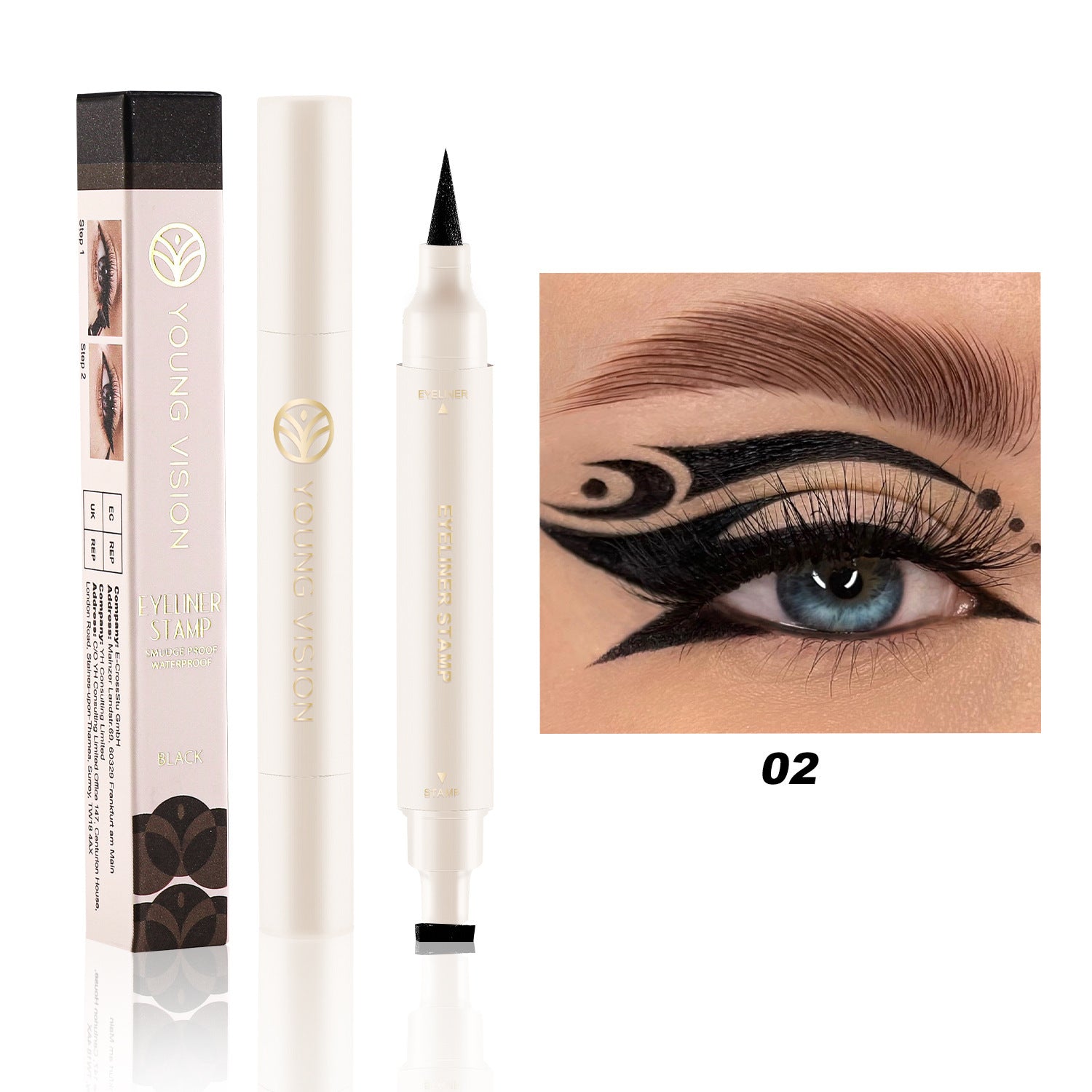 Black & White Seal Eyeliner – Smudge-Proof Dual-Color Liquid Eyeliner for Bold, Defined Eyes