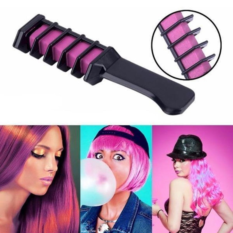 Temporary Hair Color Crayons – Mini Disposable Dye Chalk with Brush for Easy Styling