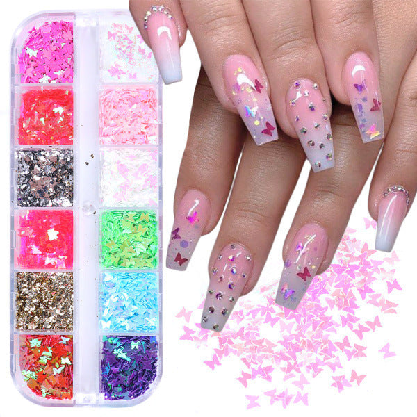 Symphony Butterfly Sequin Nail Decoration – Sparkling Nail Art Accessories