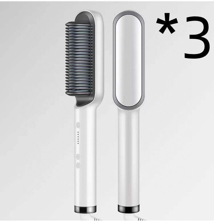 2-in-1 Hair Straightener & Curling Hot Comb – Negative Ion Electric Hair Brush for Smooth & Shiny Styling
