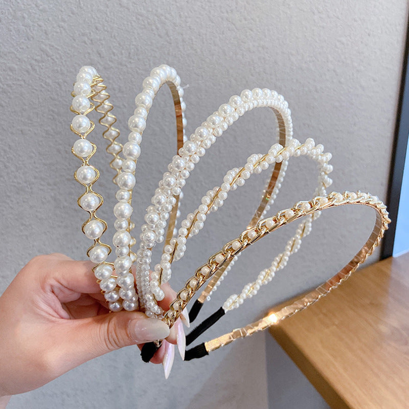 Thin Pearl Headband – Elegant Hair Accessory for Women