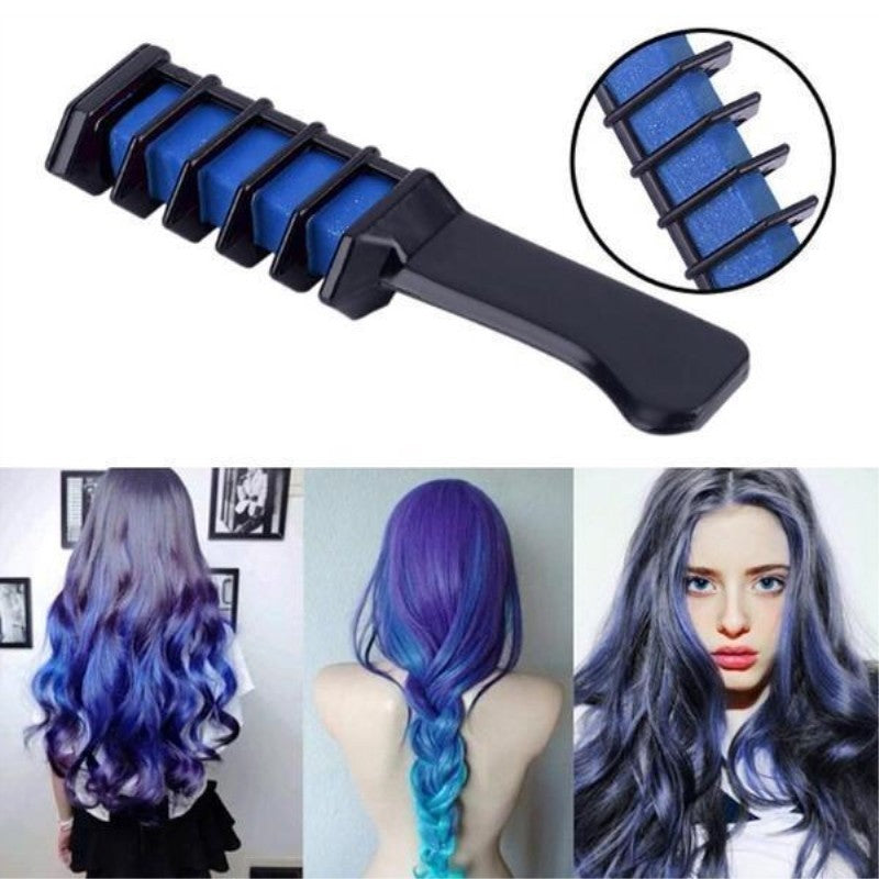 Temporary Hair Color Crayons – Mini Disposable Dye Chalk with Brush for Easy Styling