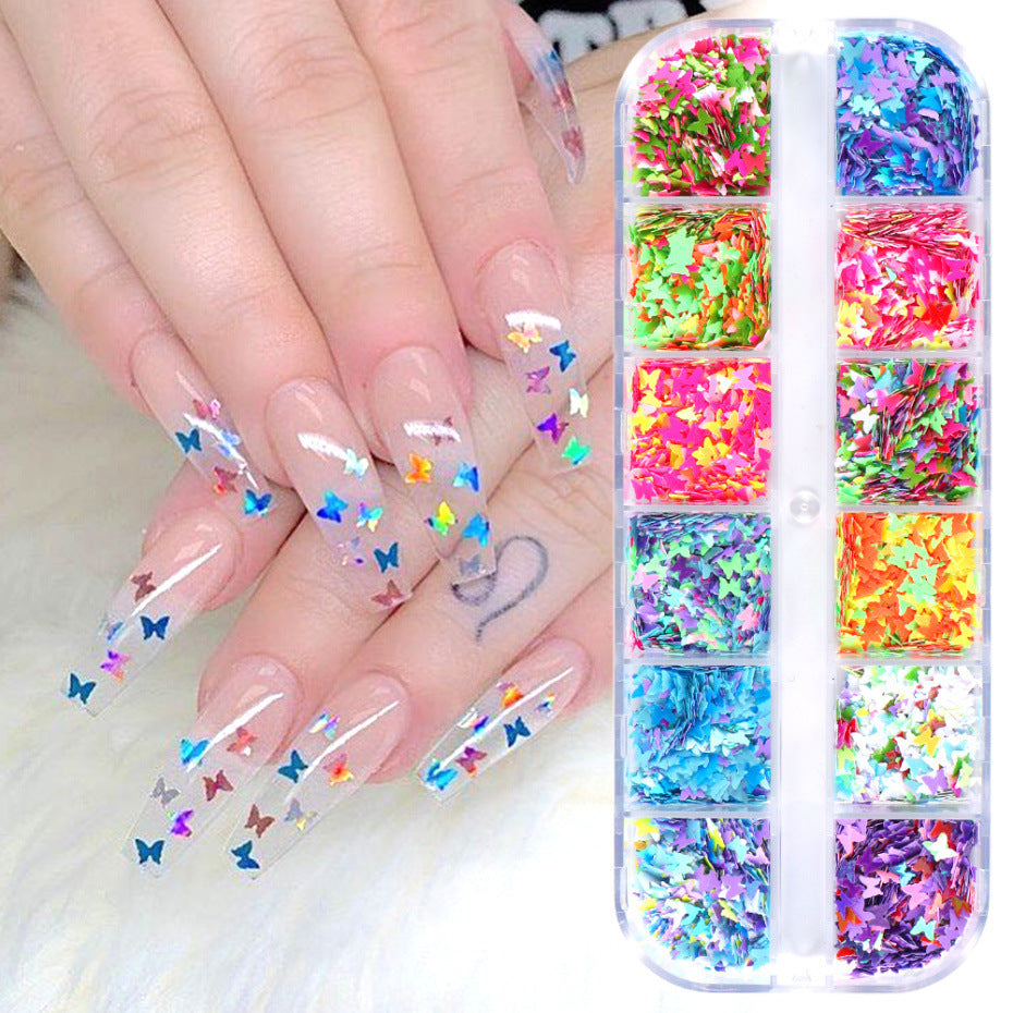 Symphony Butterfly Sequin Nail Decoration – Sparkling Nail Art Accessories