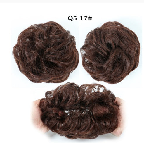 Fluffy Curly Hair Bun with Drawstring – Popular Hair Ball Hair Ring for Women (Europe, Japan, Korea)
