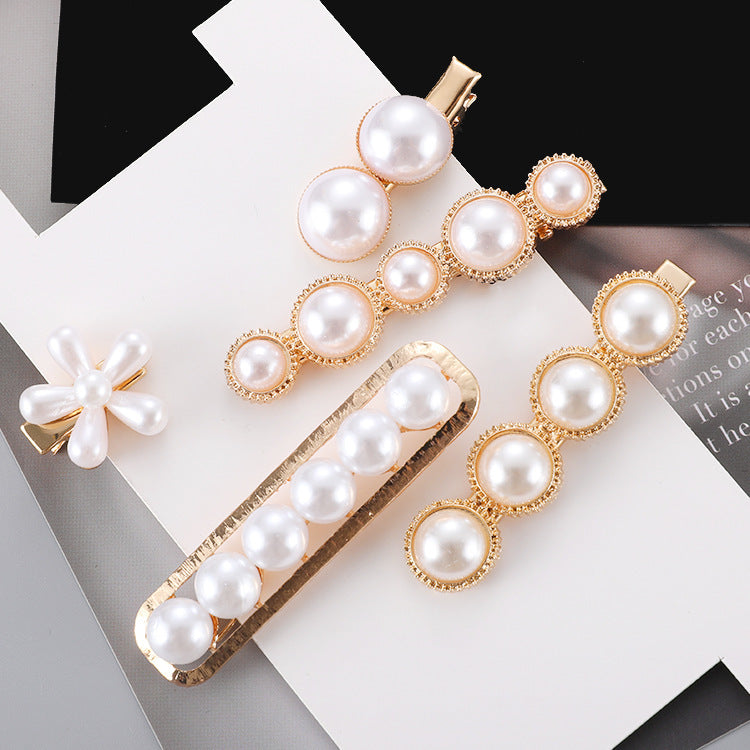 Slip-On Pearl Bow Hair Clip – Elegant Women’s Hair Accessory