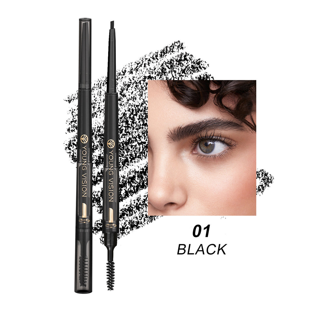Fog Sense 3-in-1 Eyebrow Pencil – Waterproof, Smudge-Proof Eyebrow Definer with Pencil, Powder & Brush