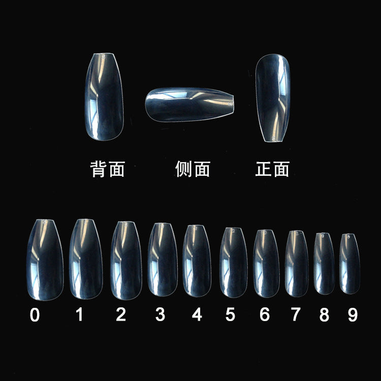 500pcs Transparent Natural Fake Nails – Full Cover Acrylic Nail Tips for DIY Manicure