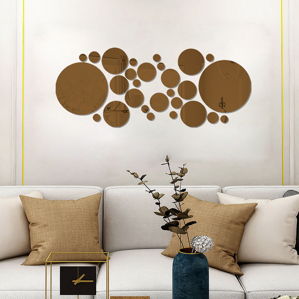 3D Acrylic Circle Mirror Wall Stickers – Big & Small Decorative Home Wall Art