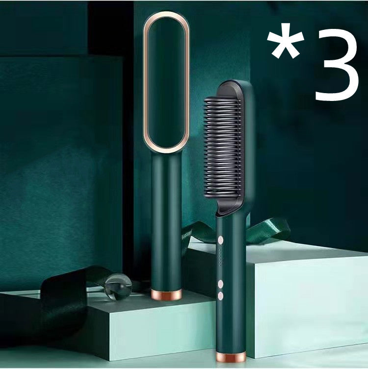 2-in-1 Hair Straightener & Curling Hot Comb – Negative Ion Electric Hair Brush for Smooth & Shiny Styling
