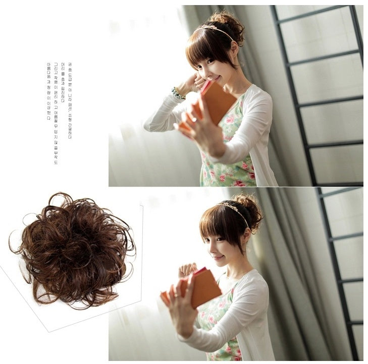 Fluffy Curly Hair Bun with Drawstring – Popular Hair Ball Hair Ring for Women (Europe, Japan, Korea)