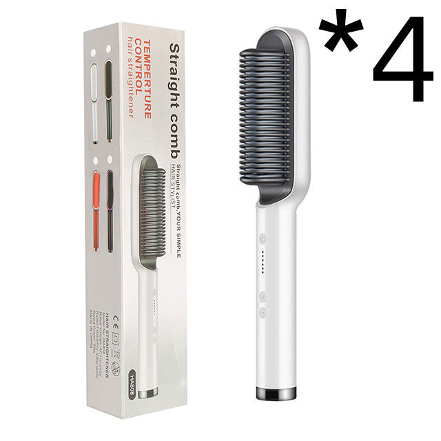 2-in-1 Hair Straightener & Curling Hot Comb – Negative Ion Electric Hair Brush for Smooth & Shiny Styling