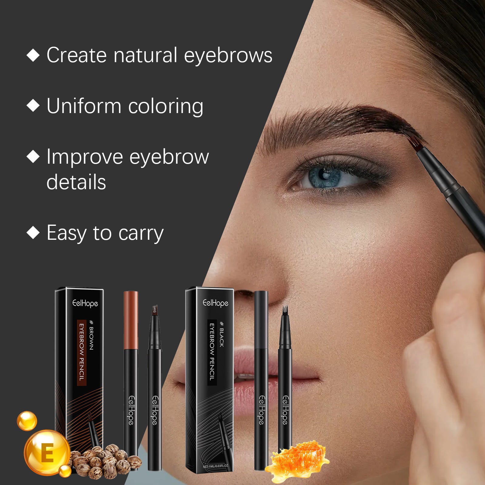 Wild Look Eyebrow Pencil – Smudge-Proof, Easy-to-Use Brow Shaping Pencil for Natural & Defined Eyebrows