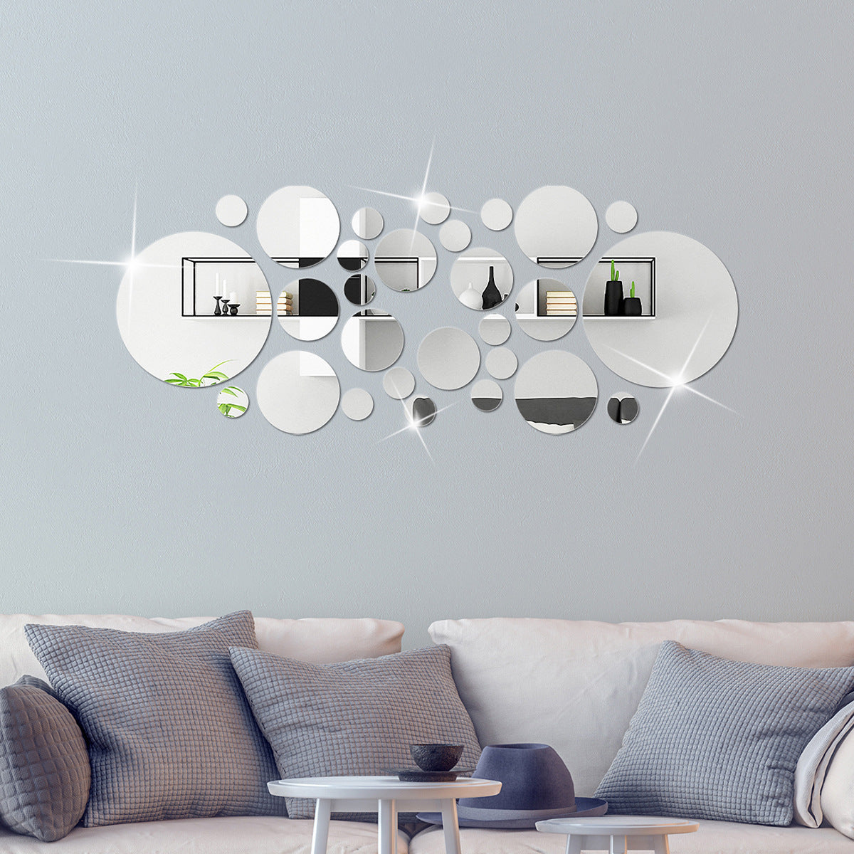 3D Acrylic Circle Mirror Wall Stickers – Big & Small Decorative Home Wall Art