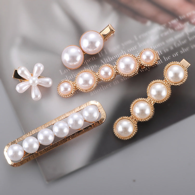 Slip-On Pearl Bow Hair Clip – Elegant Women’s Hair Accessory