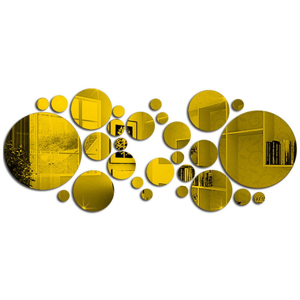 3D Acrylic Circle Mirror Wall Stickers – Big & Small Decorative Home Wall Art
