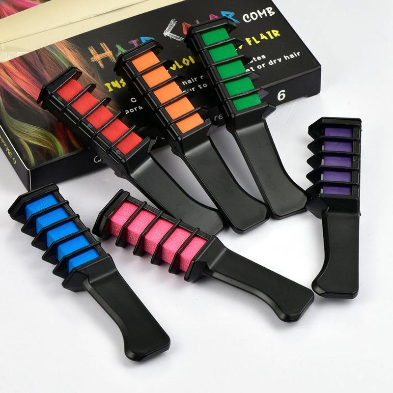 Temporary Hair Color Crayons – Mini Disposable Dye Chalk with Brush for Easy Styling
