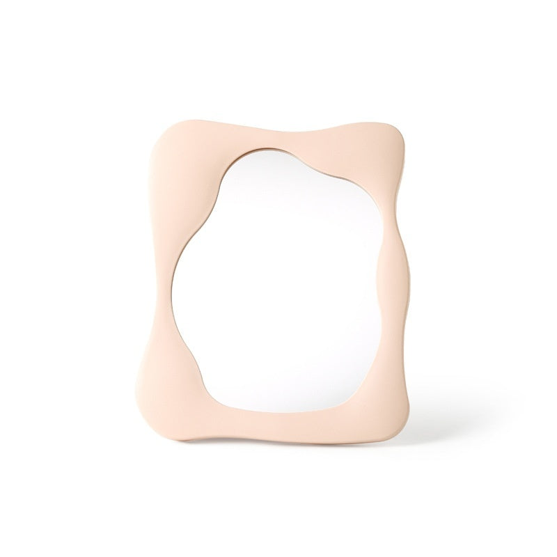 Irregular Cosmetic Mirror – Simple Desktop Plastic Makeup Mirror for Living Room & Vanity