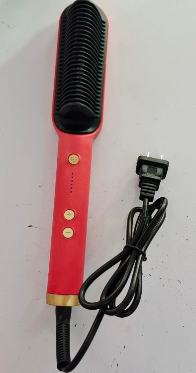 2-in-1 Hair Straightener & Curling Hot Comb – Negative Ion Electric Hair Brush for Smooth & Shiny Styling