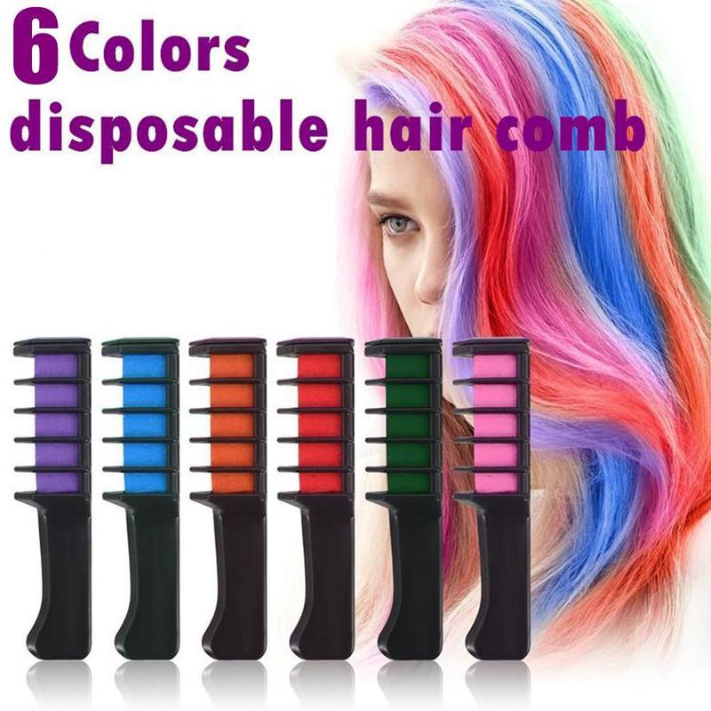 Temporary Hair Color Crayons – Mini Disposable Dye Chalk with Brush for Easy Styling