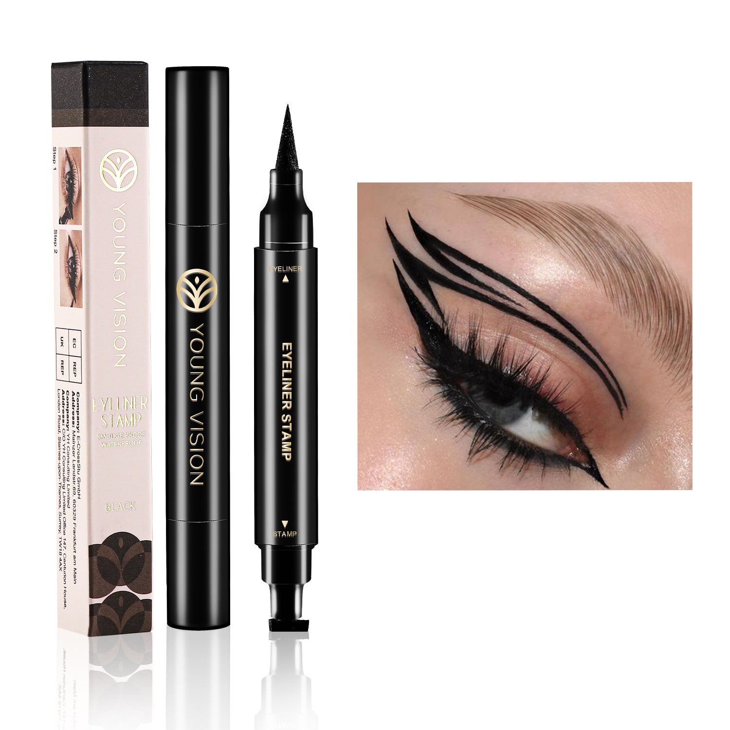 Black & White Seal Eyeliner – Smudge-Proof Dual-Color Liquid Eyeliner for Bold, Defined Eyes