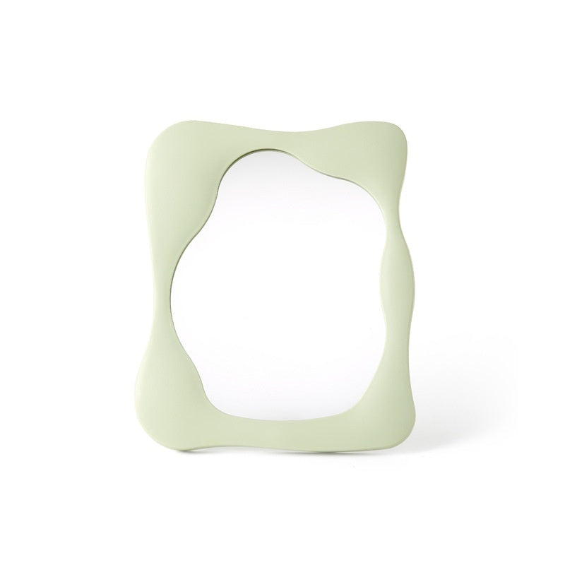 Irregular Cosmetic Mirror – Simple Desktop Plastic Makeup Mirror for Living Room & Vanity
