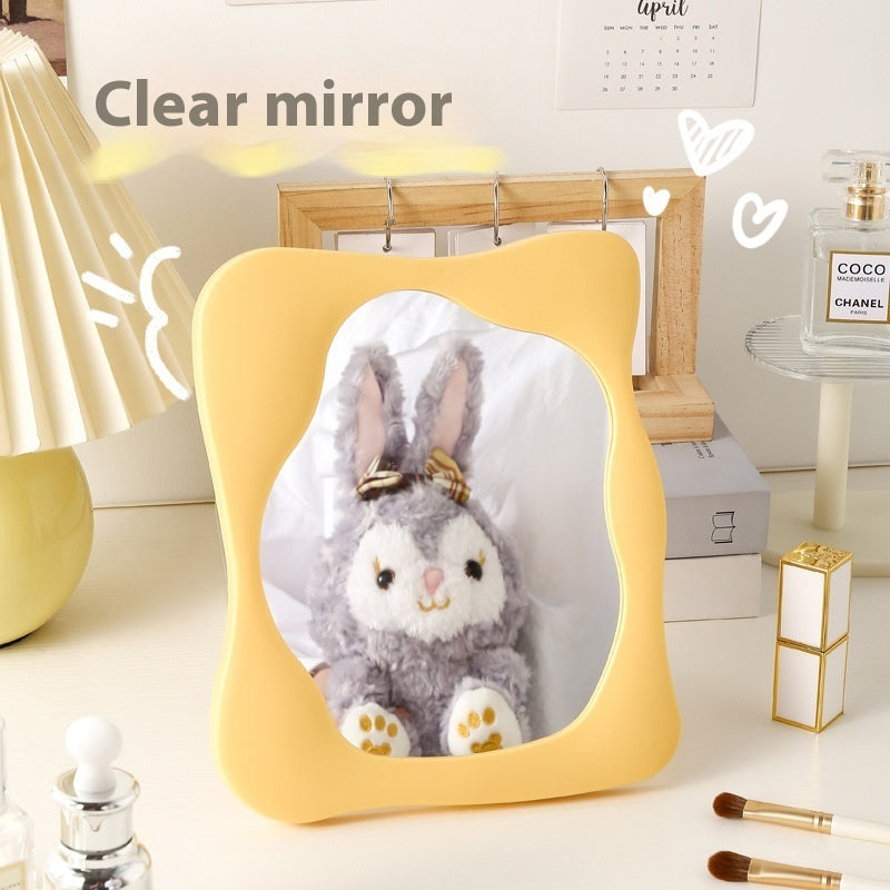 Irregular Cosmetic Mirror – Simple Desktop Plastic Makeup Mirror for Living Room & Vanity