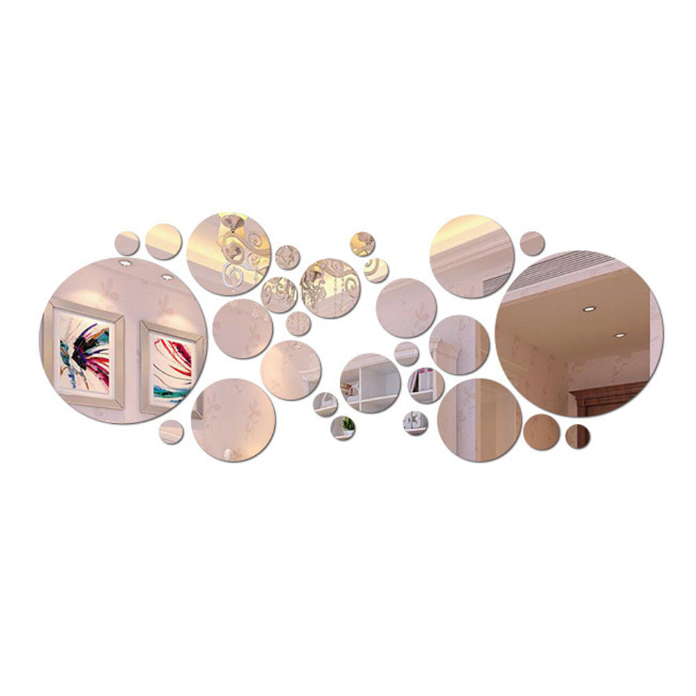 3D Acrylic Circle Mirror Wall Stickers – Big & Small Decorative Home Wall Art