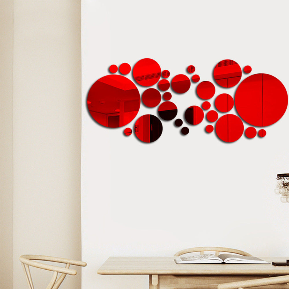 3D Acrylic Circle Mirror Wall Stickers – Big & Small Decorative Home Wall Art