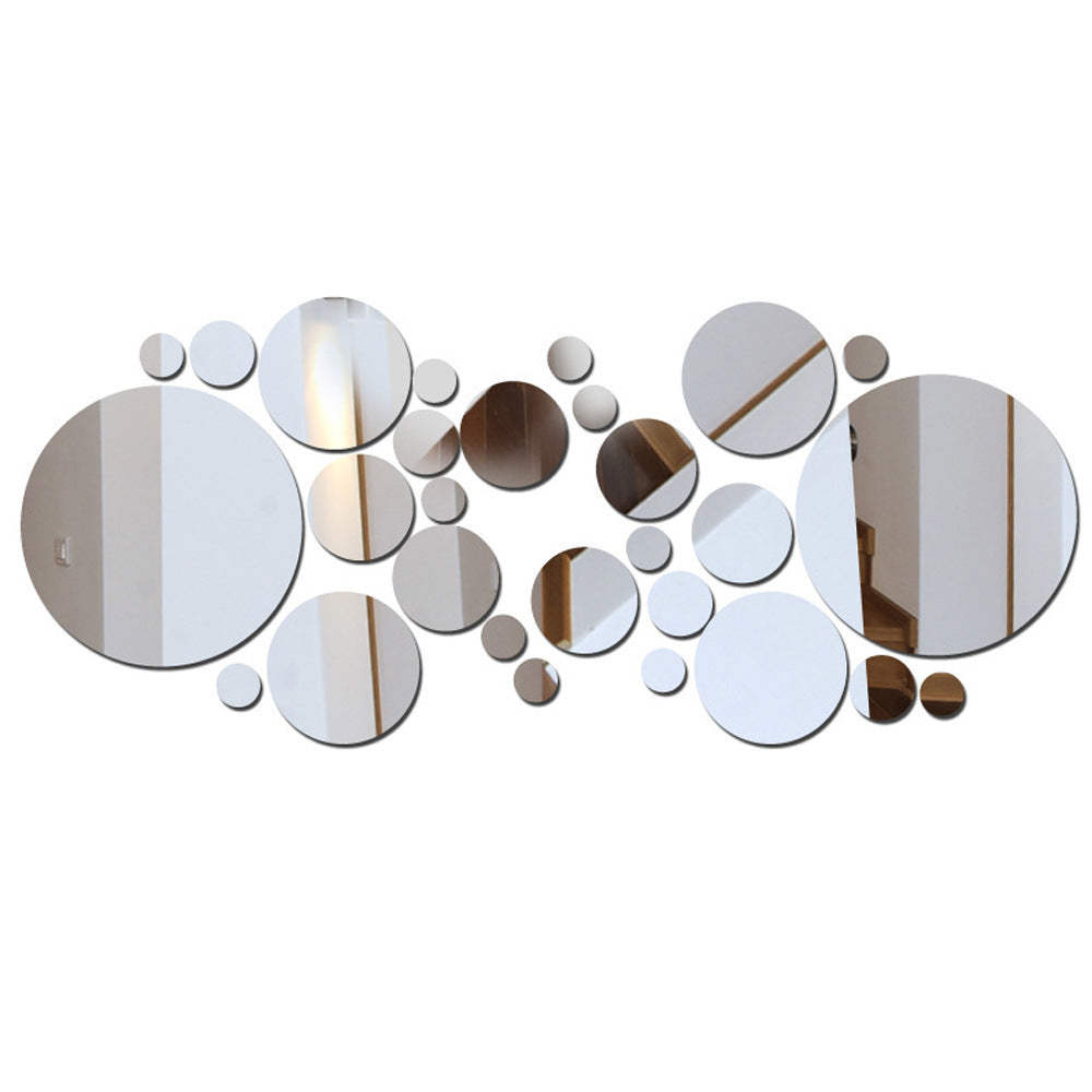 3D Acrylic Circle Mirror Wall Stickers – Big & Small Decorative Home Wall Art